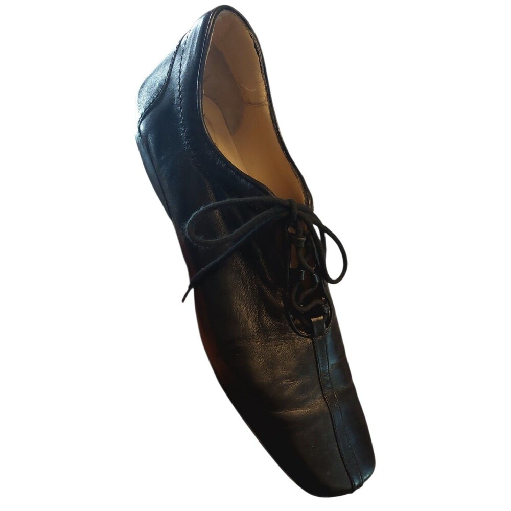 Rangoni Black Leather Lace-Up Loafers